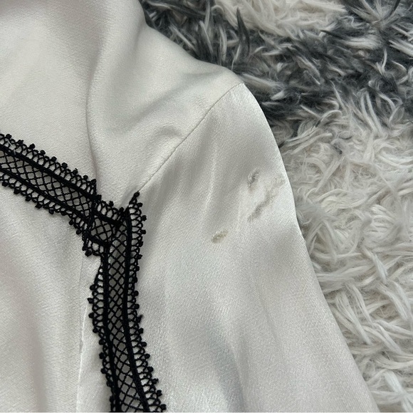 Self-Portrait Monochrome Trimmed Satin Shirt - Picture 9 of 11